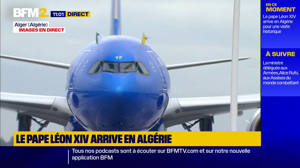 Léon XIV arrive en Algérie pour une visite historique, la première d'un pape dans le pays #BFM2