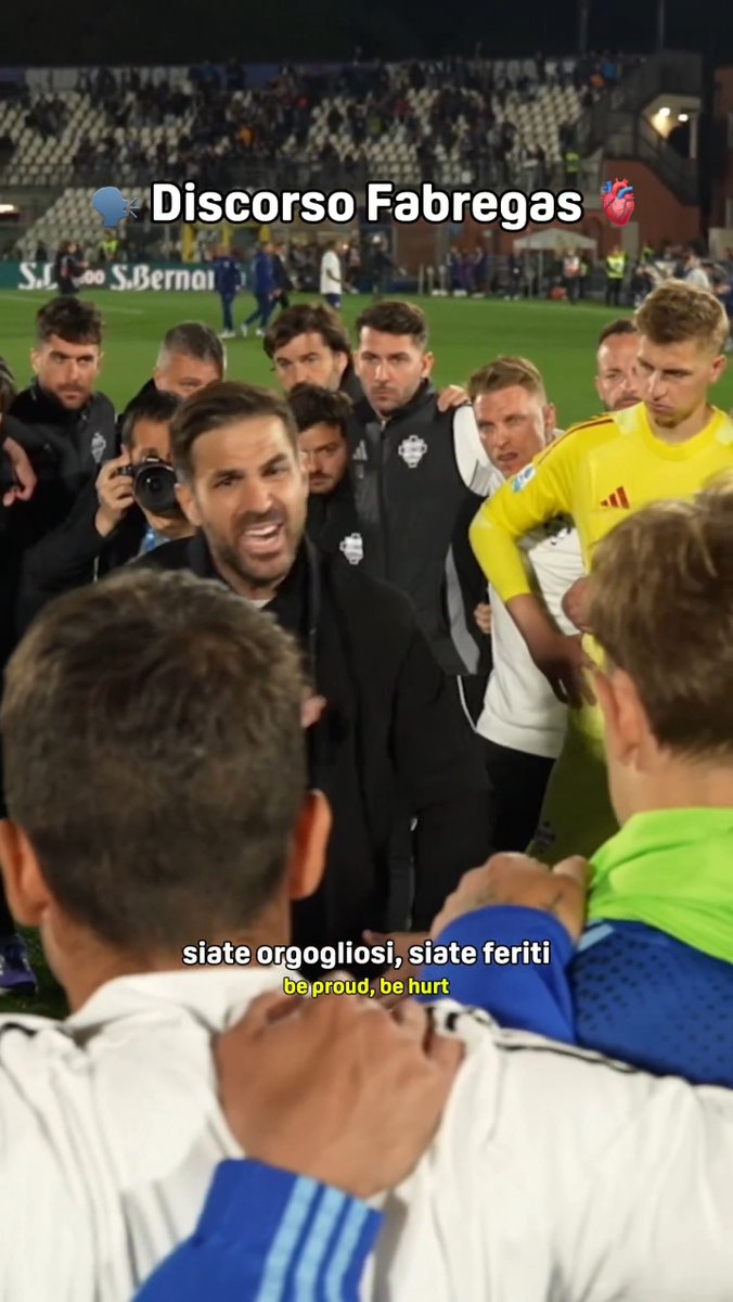 𝓖𝓻𝓲𝓷𝓽𝓪 Fabregas: "𝑩𝒆 𝒑𝒓𝒐𝒖𝒅, 𝒃𝒆 𝒉𝒖𝒓𝒕" 🫂🔥 #Fabregas #Como #SerieAEnilive #DAZN