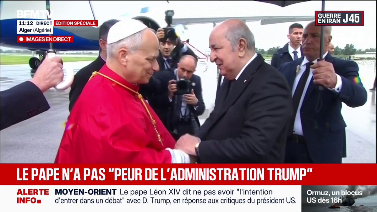 Les images de l'arrivée du pape Léon XIV en Algérie