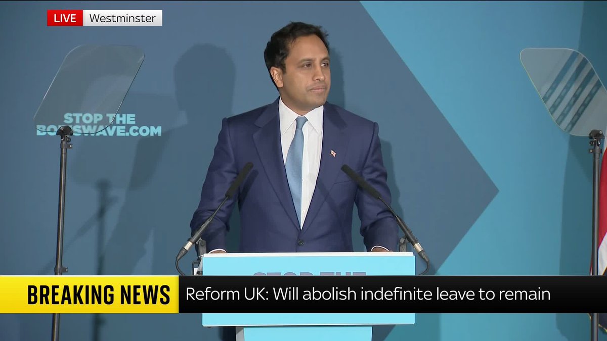 Reform UK's Zia Yusuf says his party would abolish indefinite leave to remain, "replacing it with a five-year renewable work visa, with a special visa available to spouses of UK citizens." 📺 Sky 501, Virgin 602, Freeview 233 and YouTube
