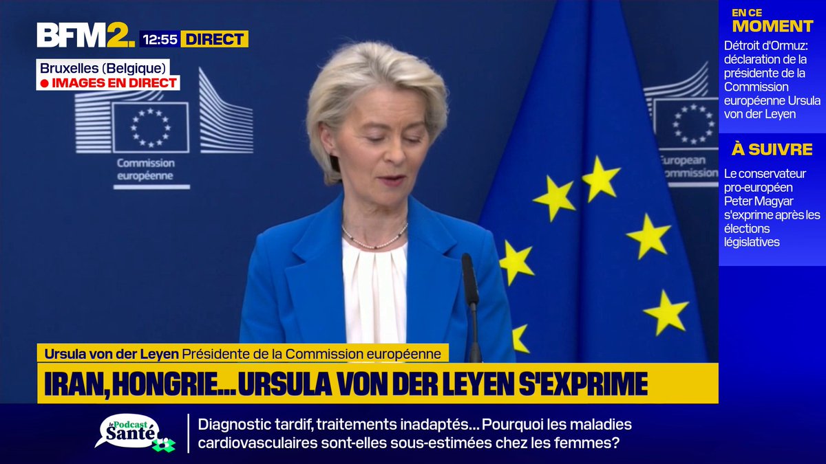 💬"C'est une victoire pour les libertés fondamentales" Ursula von der Leyen salue l'élection de Peter Magyar en Hongrie #BFM2