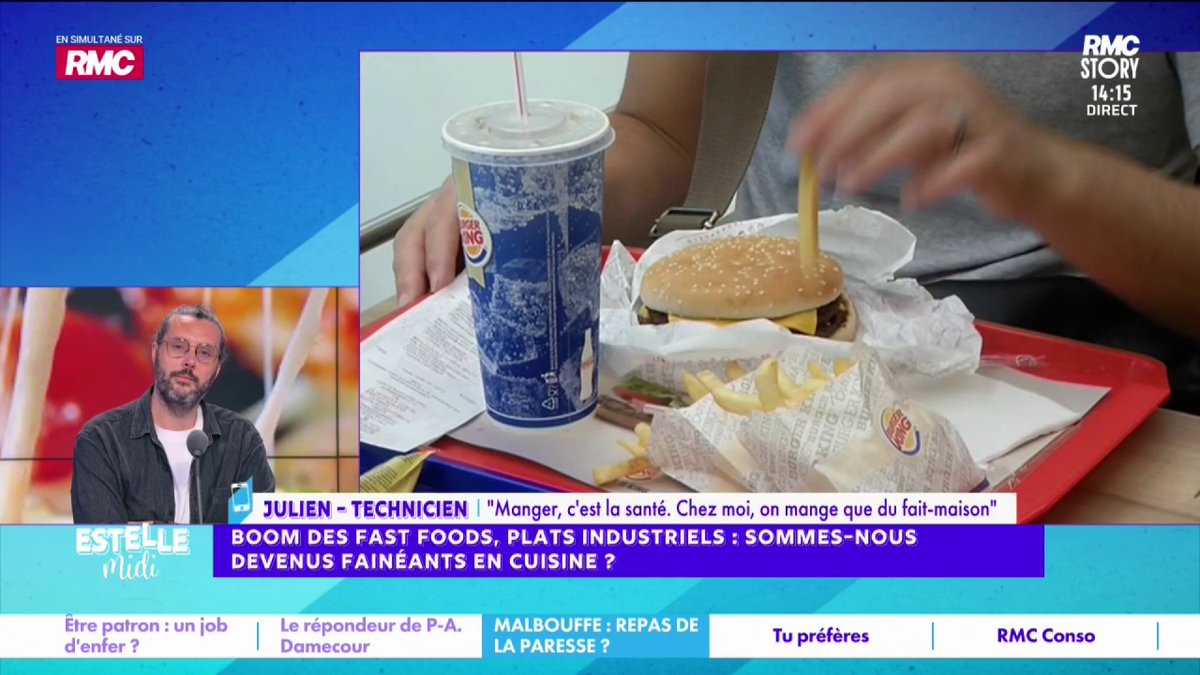 🍔 Cuisine : sommes-nous devenus fainéants ? 📞 Julien : "Je cuisine beaucoup ! La nourriture, c'est sacré... et pourtant je déteste faire à manger ! Je vais au marché, je fais mes courses de la semaine ! Je pars de chez moi à 6h30, je rentre à 19h et je passe 45mn en cuisine !"