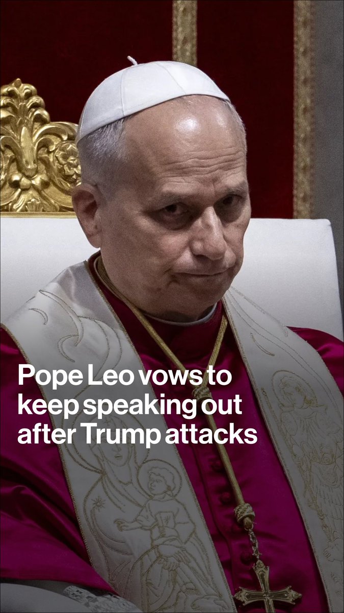 “I will continue to speak out loudly against war, looking to promote peace” Pope Leo XIV vowed to keep criticizing the US-Israeli war on Iran, hours after President Donald Trump blasted the pontiff