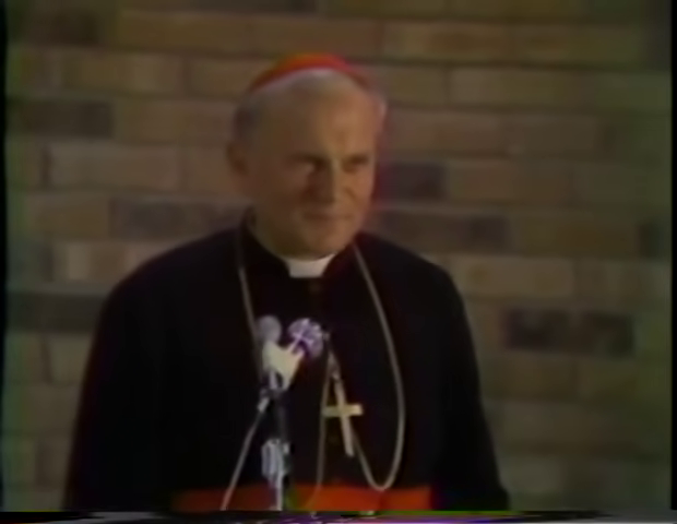 Fun fact: In 1976, Cardinal Karol Wojtyła visited Stevens Point, Wisconsin, USA, where he gave a fascinating lecture in English at the University of Wisconsin on Catholic education in Poland. Just two years later, he became Pope John Paul II. Here's rare footage of the entire lecture: