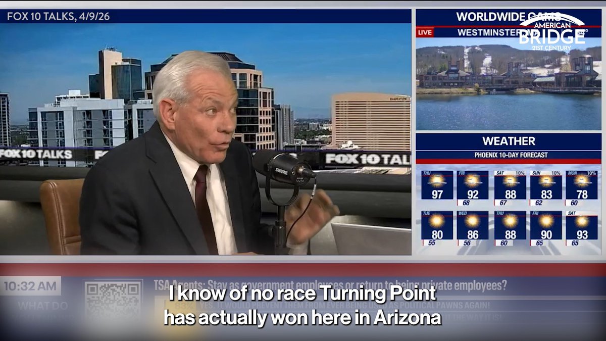 "I know of no race Turning Point has actually won here in Arizona," and the organization keeps backing candidates whose platform is "how angry they are.” That includes Andy Biggs. #AZGov