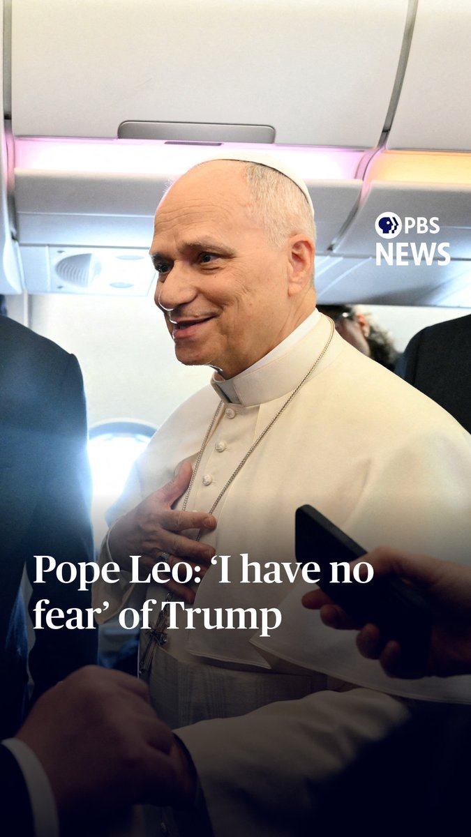 Pope Leo XIV says he doesn't fear the Trump administration and will continue to speak out for peace and against the war in Iran, after being attacked by President Donald Trump for being "terrible for foreign policy." "Too many people are suffering in the world today," Pope Leo said on board the papal plane on Monday. "Too many innocent people are being killed, and I think someone has to stand up and say there's a better way to do this."' "I am called to do what the church is called to do," Leo later added. "We're not politicians, we're not looking to make foreign policy, he calls it, with the same perspective that he might understand it. But I do believe that the mention of the Gospel, 'Blessed are the peacemakers,' is a message that the world needs to hear today." Trump wrote in a social media post on Sunday that "Leo should get his act together as Pope, use Common Sense, stop catering to the Radical Left, and focus on being a Great Pope, not a Politician." Leo, who has urged an end to the U.S.-Israeli war with Iran, is embarking on an 11-day trip to Africa.