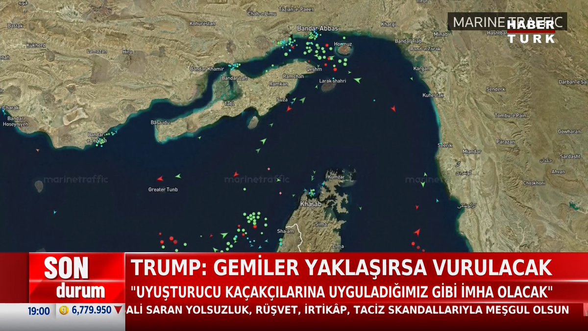 #SONDURUM - ABD'nin Hürmüz ablukası başladı. 📌ABD Başkanı Trump: İran gemileri yaklaşırsa imha edilecek. 📌İran: Şiddetle karşılık verilecek. 📌Devrim Muhafızları: Ateşkes ihlali olarak kabul edilecek.