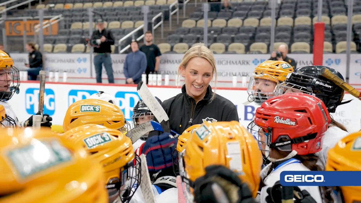 The future of the game looks like this! Last week, GEICO and the Penguins welcomed 50 young players to the arena ice with special guest coach Amanda Kessel. Proud to inspire the next generation and help grow the game we love.