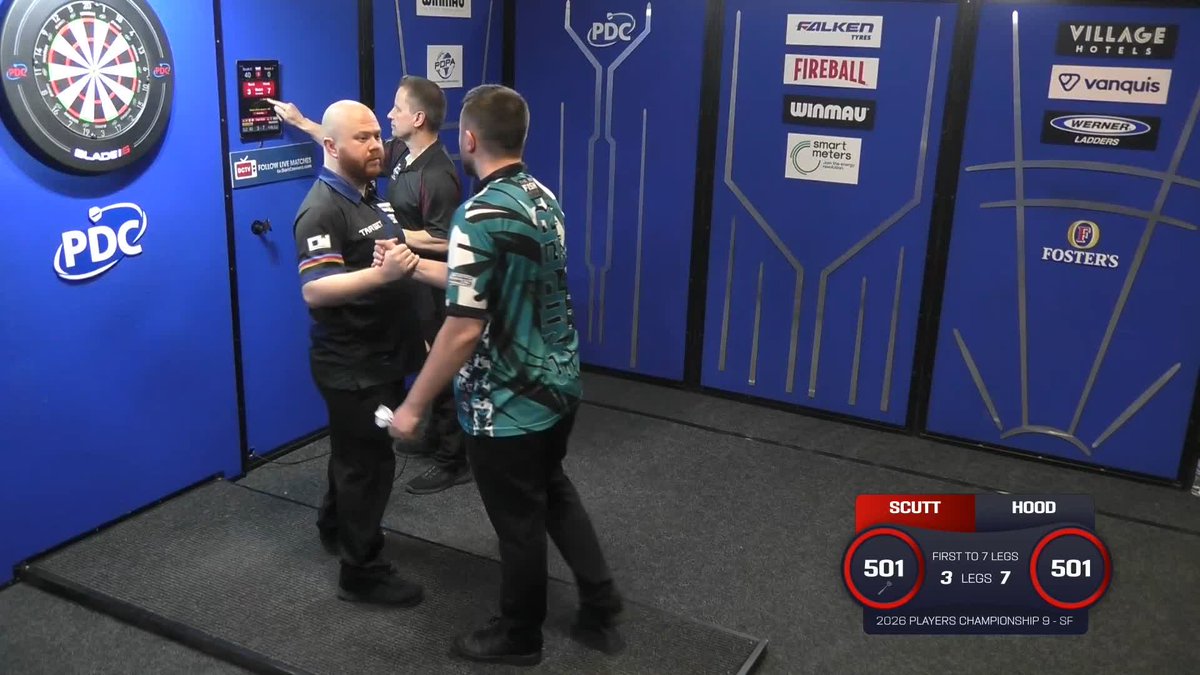 HOOD REACHES THE FINAL! 🐧 Justin Hood is through to his first final of a Players Championship event following a 7-3 victory over Connor Scutt. The World Championship quarter-finalist will now face Chris Dobey for a shot at silverware in Wigan! 📺 #PC9