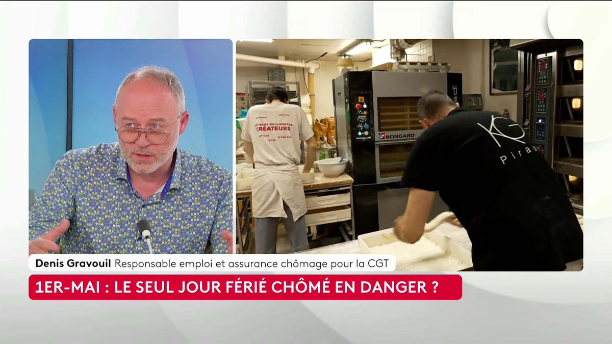 🔴 🗣️ 1er-Mai : "Les gens qui ont 14.000 salariés, 15.000 salariés, c'est ceux-là qui militent pour l'ouverture du 1er-Mai, ce n'est pas du tout les petits commerçants pour l'essentiel", indique gravouil, responsable emploi pour la CGT. #ToutEstPolitique #Canal16