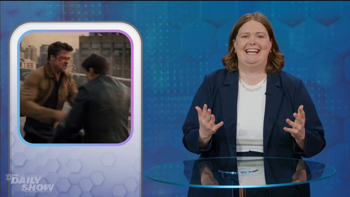 .Ms. Grace Kuhlenschmidt can’t get enough of AI Brad Pitt and AI Tom Cruise battling it out over who killed Jeffrey Epstein