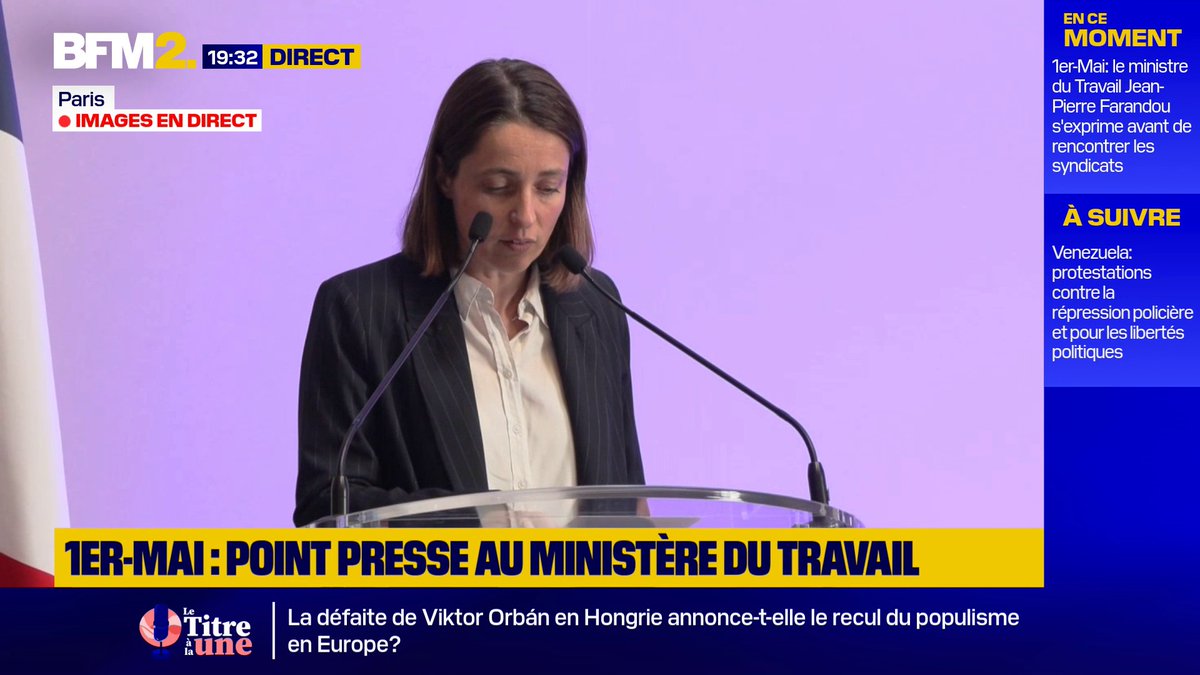 Loi sur le 1er-Mai: "Nous nous félicitons qu'on ait enfin quitté le monde des mythos de Gabriel Attal", déclare Sophie Binet