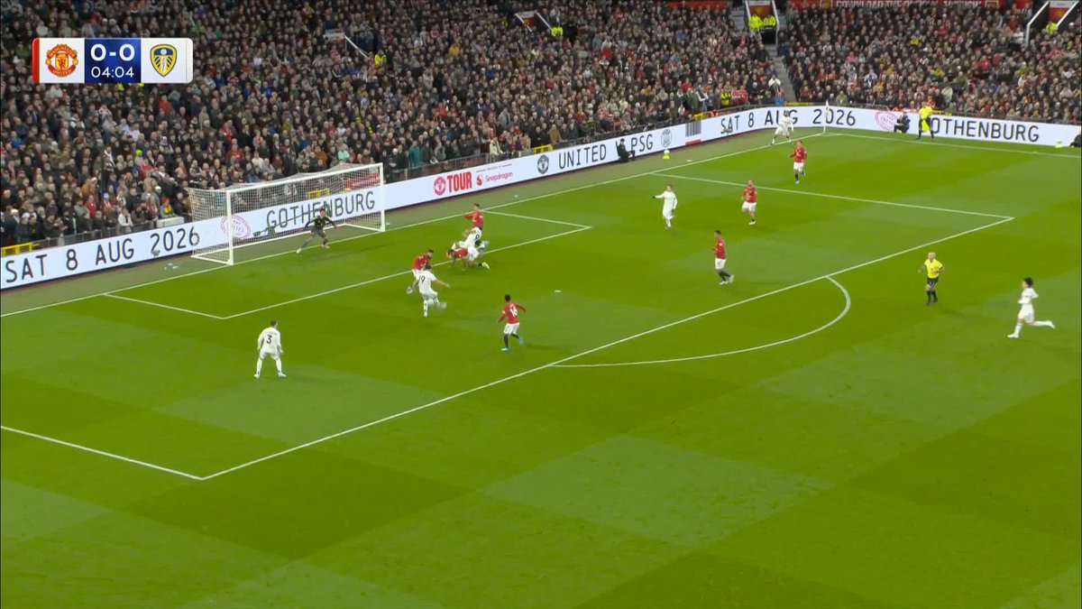 "Leeds United at the Stretford End again!" Noah Okafor puts Leeds ahead within five minutes! 🤯