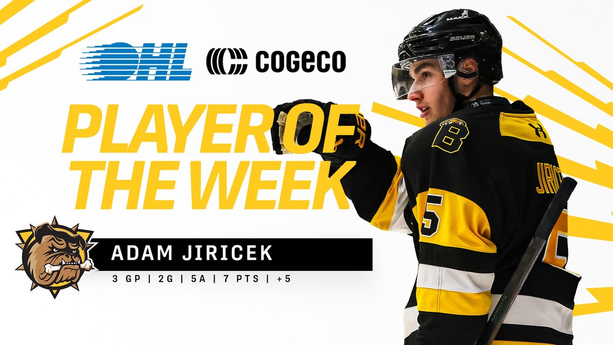 You've gotta check out Adam Jiricek 🐾 The Brantford Bulldogs blueliner had a massive week, putting up two goals and five assists to earn Cogeco #OHLPOTW honours. DETAILS 🗞️: #OHLPlayoffs | St. Louis Blues