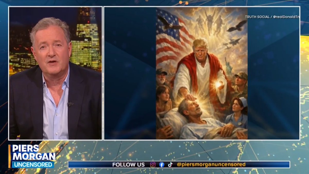 "Plenty of people have been pointing out to the President that the religious fanatics led by a divine strongman are supposed to be on the other side..." Watch more of the latest Uncensored👇 📺 Piers Morgan