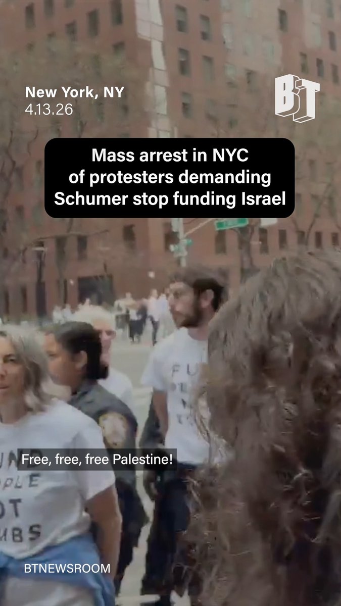 TODAY: Hundreds rallied at the offices of Senators Chuck Schumer and Kirsten Gillibrand, demanding an end to U.S. funding for Israel, with NYPD making dozens of arrests. As people across the U.S. file their taxes, protesters pointed to the more than $4 billion sent to Israel in 2026 alone. Protestors brought attention to Israel’s deadly bombing of Lebanon, the U.S.–Israel war on Iran, and the ongoing attacks on Palestinians. Palestinian, Jewish, Iranian, and Lebanese New Yorkers stood united with one message: Fund people, not bombs.