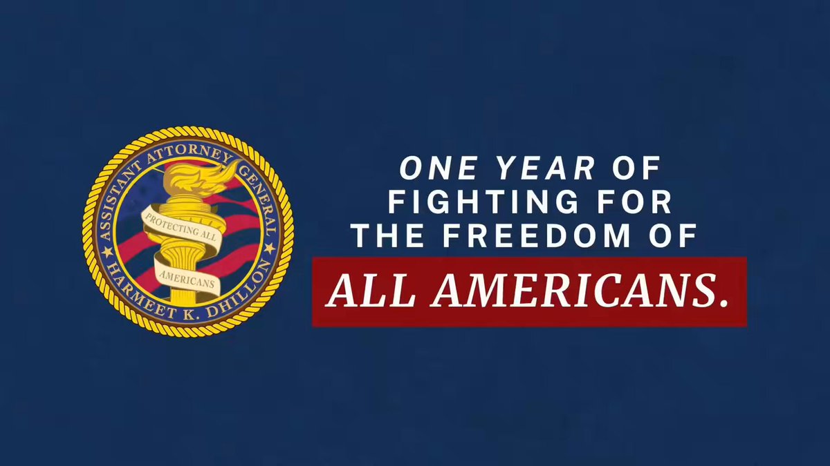 Celebrating one year under new management DOJ Civil Rights Division—Making Justice Great Again!