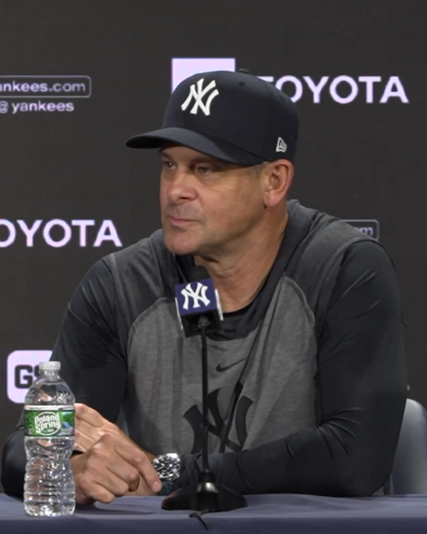 Aaron Boone was asked about the infield defensive miscues in Tampa Bay: "Some weird plays. I think overall the guys are playing really well defensively"