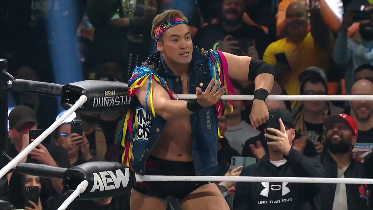Former friends, the @YoungBucks + AEW International Champion @RainmakerXOkada, faced off in a tag match where Okada’s fellow The Invisible Hand Family member Takeshita made an interesting choice! Watch the #AEWDynasty replay RIGHT NOW on @SportsOnMAX!