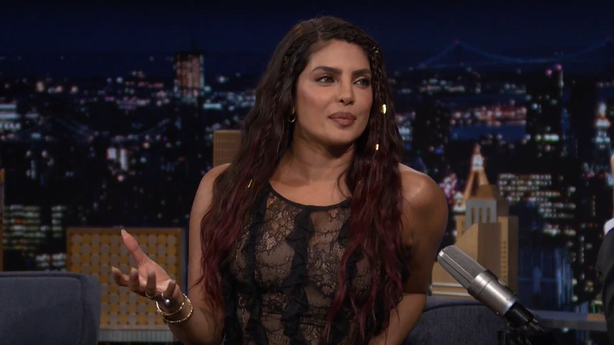 .PRIYANKA had to explain to her two-year-old daughter why she was covered in (fake) blood for The Bluff 🤣 #FallonTonight