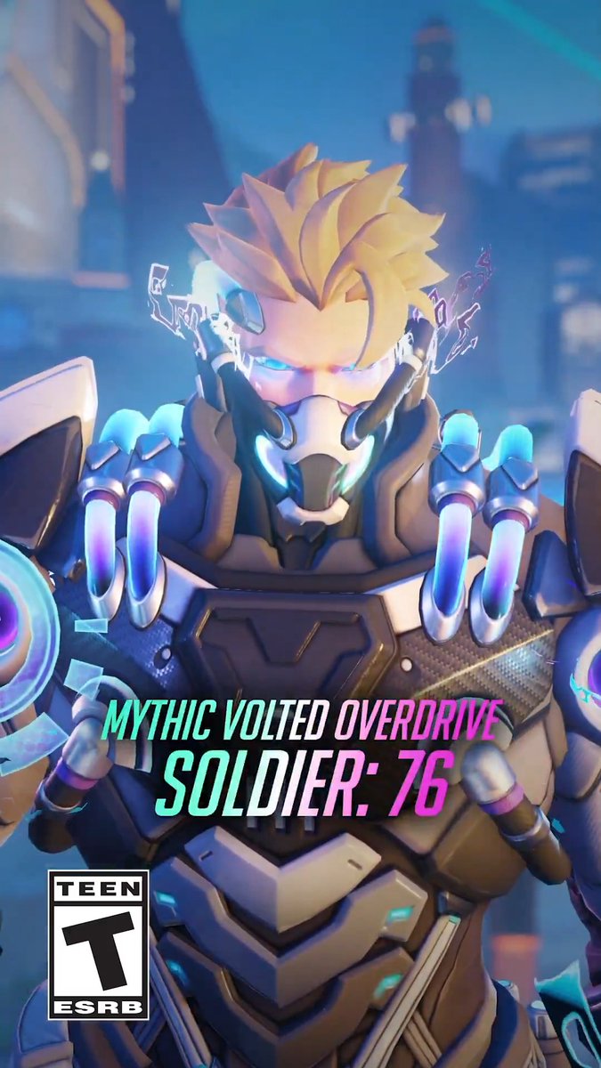 Overwatch Volted Overdrive Mythic Soldier: 76 Skin Gameplay ⚡️ Get his all-new Mythic when #Overwatch Season 2: Summit launches tomorrow 🦾