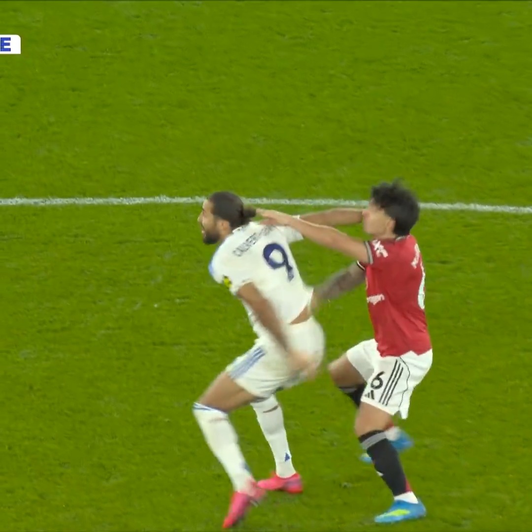 Man United's Lisandro Martinez was shown RED for violent conduct against Leeds after VAR intervention.