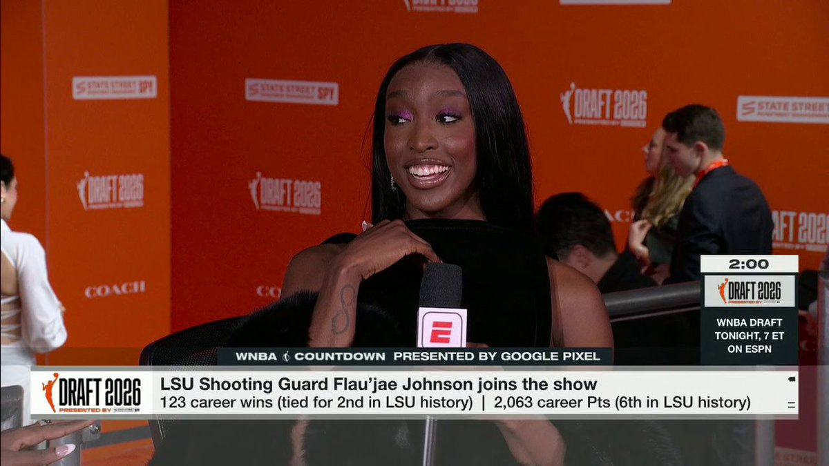 Flau’jae Johnson joins Malika Andrews and Chiney Ogwumike to talk about her draft-night fit, balancing music and basketball, and her excitement for the WNBA 👏