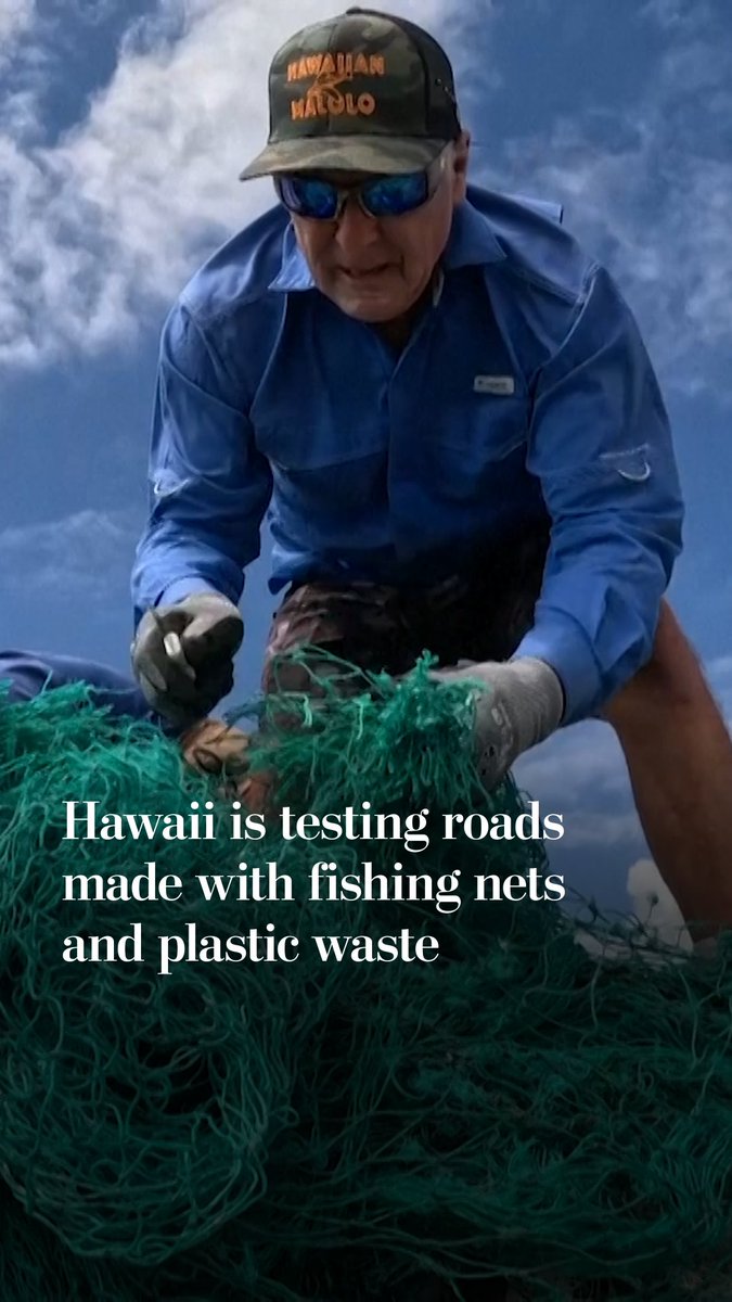 Researchers in Hawaii are testing whether washed up fishing nets and household plastic waste can be turned into road surfacing, as the state looks for new ways to deal with marine debris and pressure on landfill space.