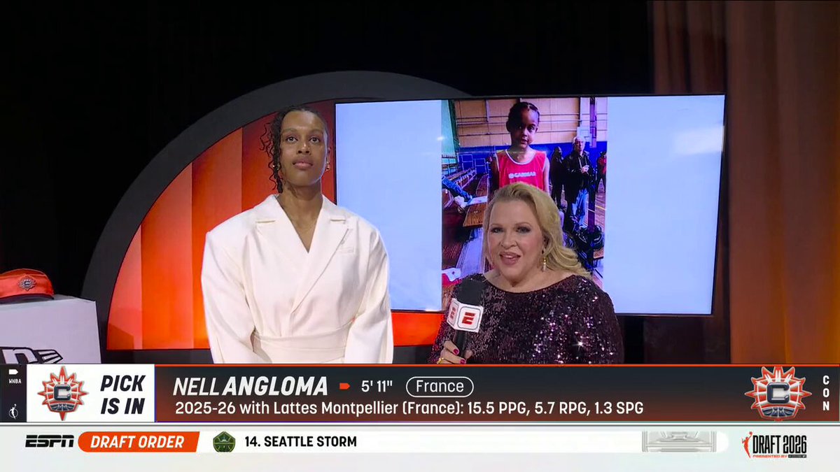 .@Sportsiren interviewed Nell Angloma in French after she was drafted to the Connecticut Sun 👏