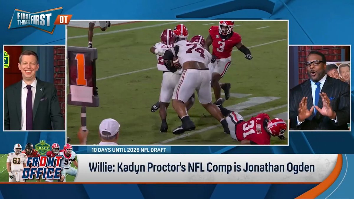 .Willie Colon thinks the Chargers are the best fit for Kadyn Proctor. Here’s why: “We don’t know what Rashawn Slater’s gonna look like next year... This young man gives you generational size, talent, versatility…This kid could be a Pro Bowler by Year 2.”