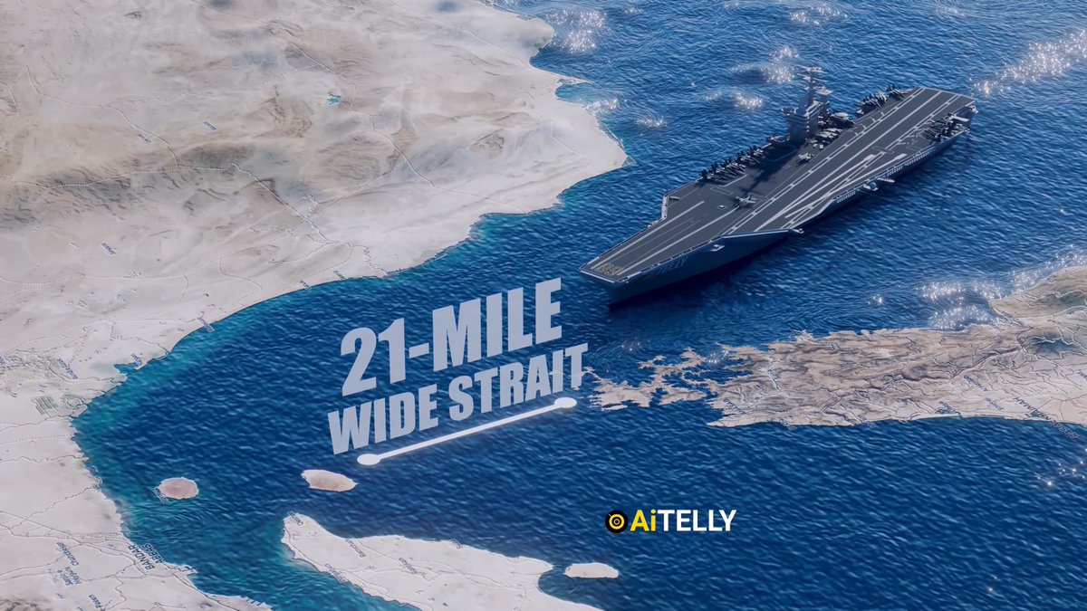 A telling contrast. Trump boasts about the multi-billion dollar US Navy, but military experts confirm their massive aircraft carriers are completely terrified to even enter the Strait of Hormuz. Iran's natural defenses render the American empire completely powerless.