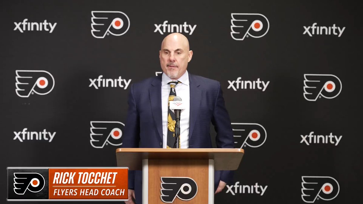 Head coach Rick Tocchet met with the media after we clinched our spot in the playoffs. #CARvsPHI | #LetsGoFlyers