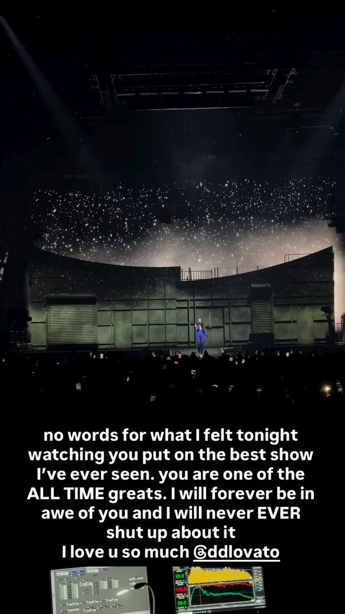 “sem palavras para o que eu senti essa noite assistindo você fazer o melhor show que já vi. você é uma das MAIORES de TODOS OS TEMPOS. vou ficar para sempre maravilhado com você e nunca NUNCA vou parar de falar sobre isso. eu te amo muito” 🎥 | Jutes, marido de Demi Lovato, via Instagram Story falando sobre a It's Not That Deep Tour. 🫶🏻