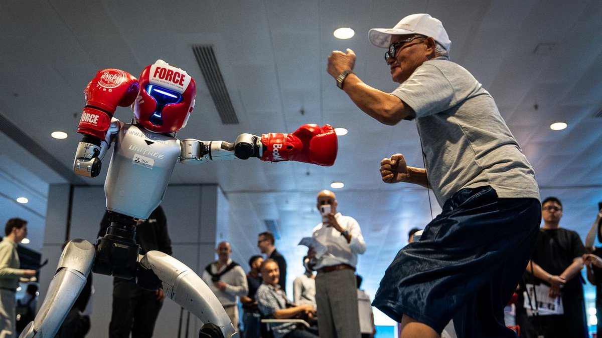 Humanoid robots show off their boxing and language skills in Hong Kong. Read here: