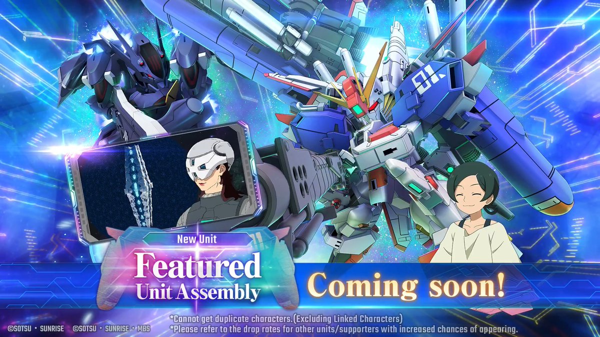◤━━━━━━ #GundamEternal New Units to arrive on 4/16 (JST)! ━━━━━━━◢ Featuring: UR Ex-S Gundam (EX) / UR Mao Yasaka UR Gundam Pharact (Season 2) (EX) / UR Elan Ceres (Enhanced Person Number 5) #GGeneration #GGen