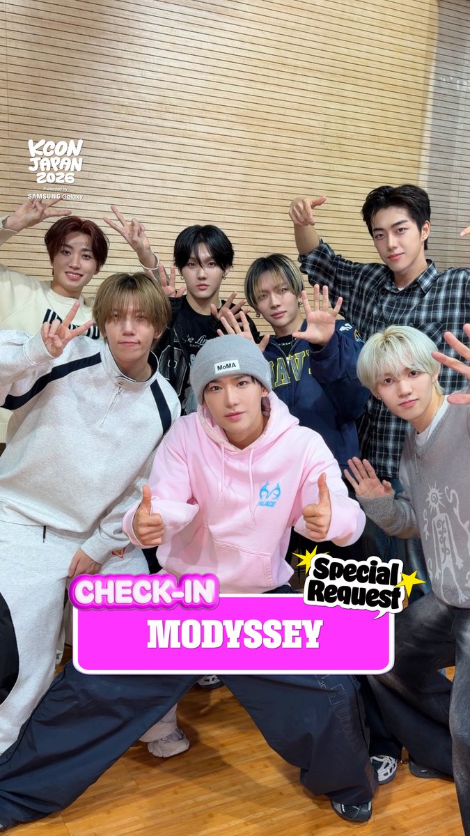 [#KCONJAPAN2026] #MODYSSEY CHECK-IN ときめきいっぱいのMODYSSEY初KCON！ KCONer、たくさんの応援よろしくね Arigathanks 🙏 アーティストの特別なリクエストに答えて、コメントしてね👇 コメントが増えるほど、スペシャルな特典が待ってるよ！👀✨ - KCON JAPAN 2026 MAY 8-10 Makuhari Messe Let's #KCON