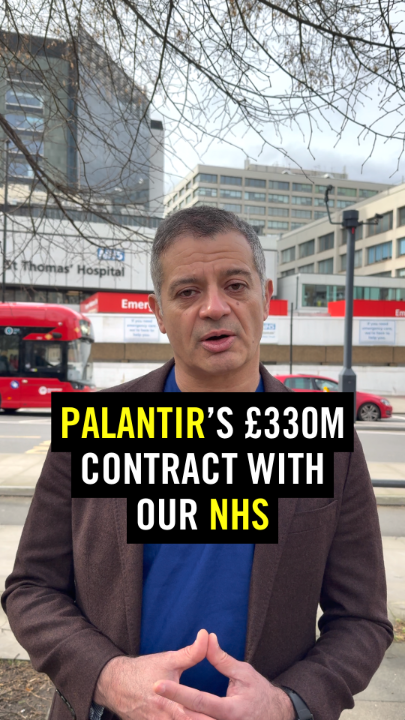 Heard of Palantir? Because of public pressure, on Thursday 16 April, MPs will debate Palantir’s contract with the NHS. The genocide by Israel against Palestinians in Gaza is ongoing. A company linked to genocide has NO place in our NHS. We need to make ourselves heard NOW. Act now: We need as many MPs as possible to attend the debate, raise Palantir’s human rights record and oppose its role in our NHS.