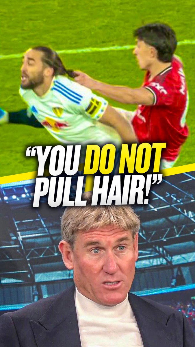 ✅ "The rules are clear!" 🤷♂️ "You don't pull someone's hair, it's really simple!" Simon Jordan insists it was correct to send off #MUFC's Martinez for pulling the hair of #LUFC's Calvert-Lewin! 🟥