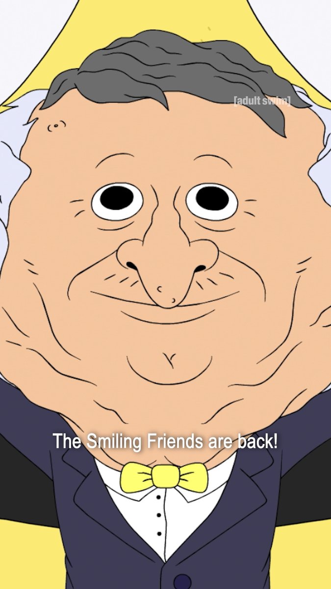 All smiles at the finish line. The final episodes of Smiling Friends are streaming now on HBO Max across Europe. #adultswim #smilingfriends #finale
