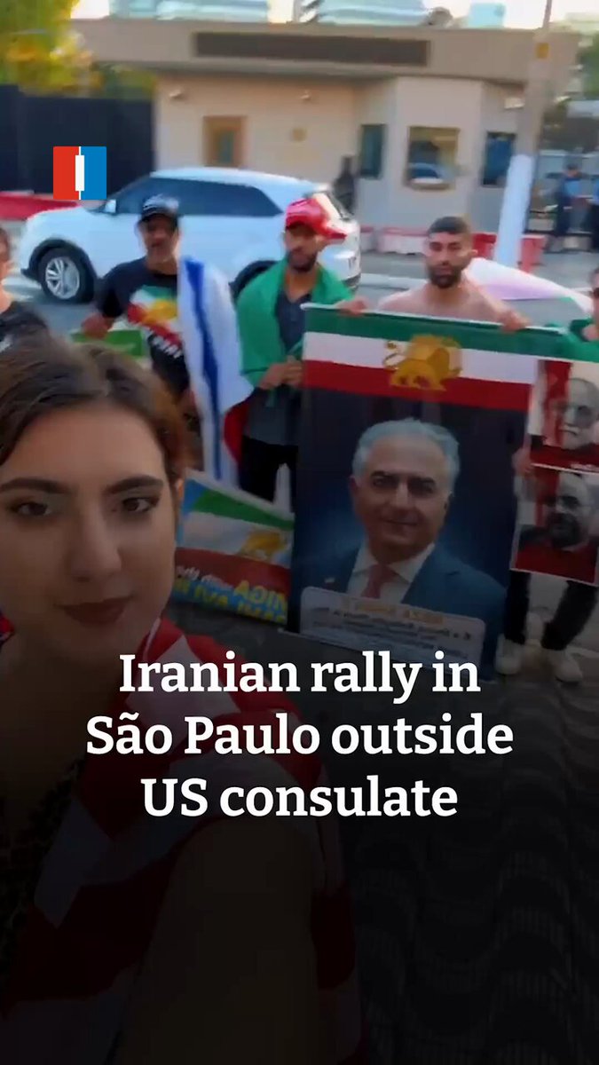 A group of Iranians living in Brazil gathered outside the US consulate in São Paulo in support of a call by Prince Reza Pahlavi, videos sent to Iran International show. Participants voiced support for Reza Pahlavi and also expressed backing for Donald Trump and Benjamin Netanyahu
