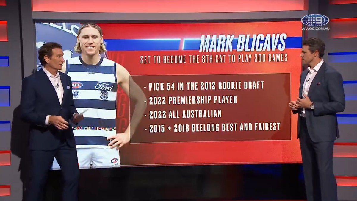 "He is the most valuable player I've played with." Ahead of Mark Blicavs' 300th, Isaac Smith has some HUGE praise for his premiership teammate 🤝 #9FootyClassified | Watch on 9 &amp; 9Now 🖥️