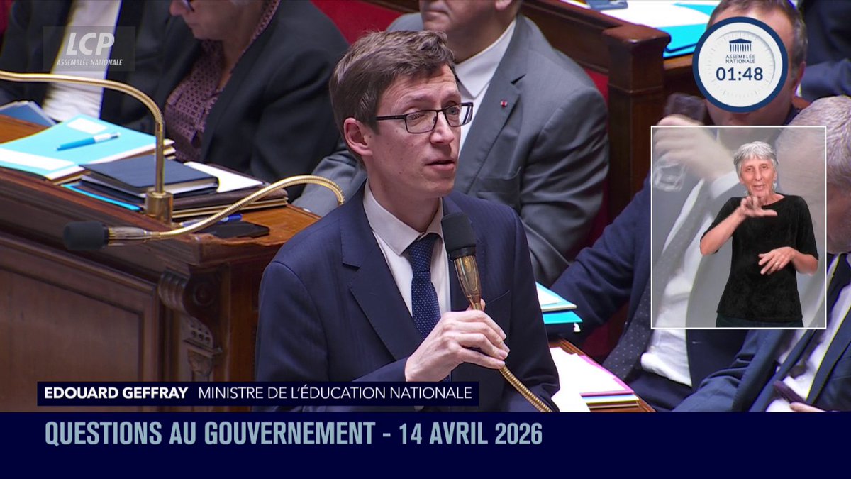 "Quand on perd 25% de ses élèves en quinze ans, on ne peut pas ignorer le caractère sismique de la secousse à laquelle on est confronté", explique Édouard Geffray. #QAG #DirectAN