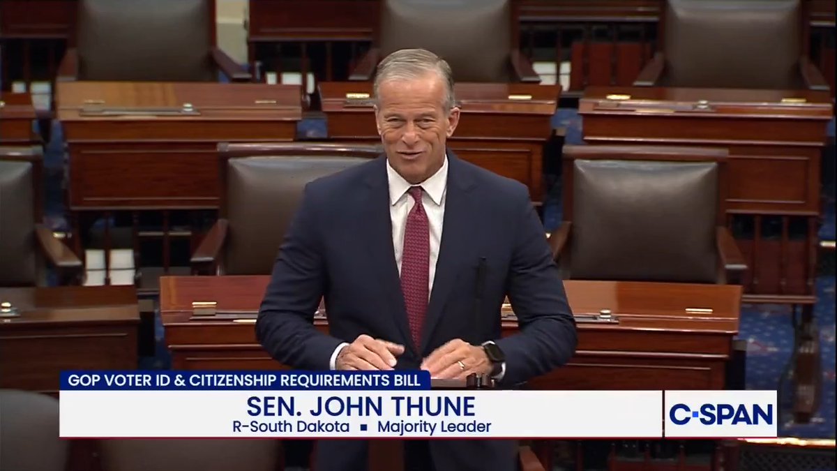 Leader Thune on GOP Voter ID: "You can't use a utility bill as a form of I.D…This is what Democrats think is good for our elections."