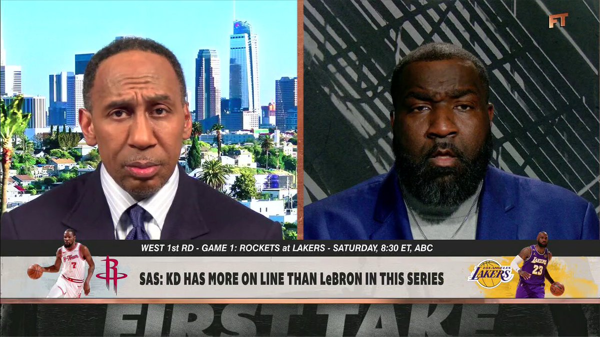 "Kevin Durant is not a top-10 player of all time. He's knocking at the door of being a top-10 player of all time." Kendrick Perkins and Stephen A Smith debate 🏀