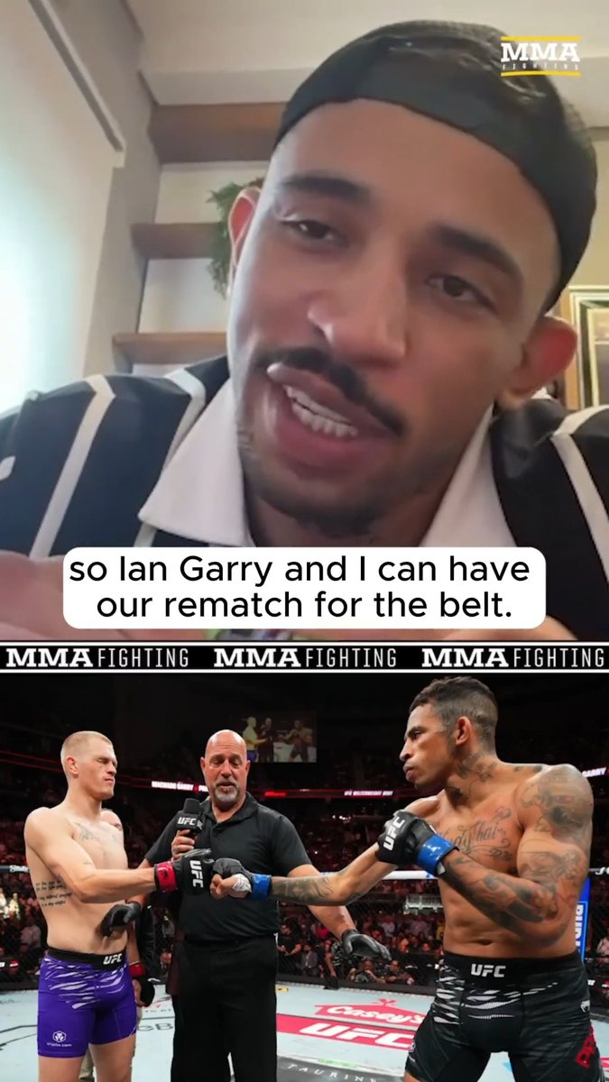 Carlos Prates reveals UFC title fight ‘plan’ with Ian Machado Garry: "He called me about three weeks ago and we have a plan: I beat Maddalena, he beats Makhachev, and then we do our rematch here in Brazil." (🎥 Guilherme Cruz)