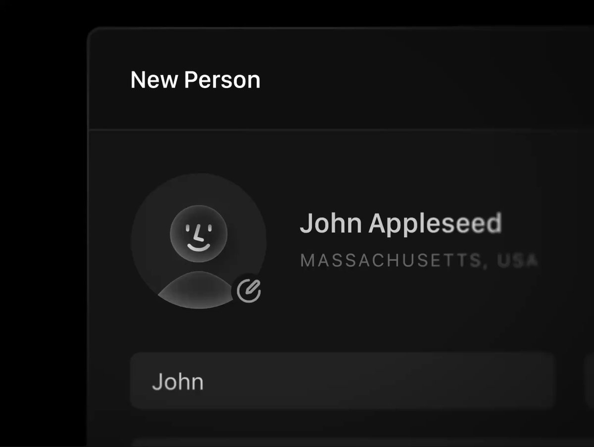 Small easter egg in @meshhq's new person modal. The placeholder avatar follows your cursor around 👀 Designed in Sketch, prototyped in Rive, brought to life by our UI engineer Ben.
