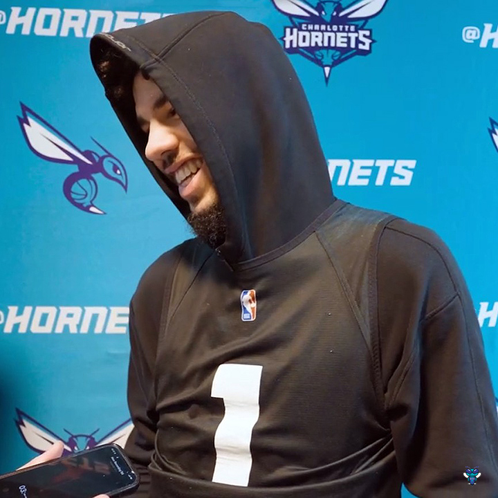 🎙️ LaMelo Ball on tonight's play-in game: "Very excited. Just want to come in and handle business for real, get the win... I feel like the whole season's just been preparing us for real. Just gotta come out and be ready, though."