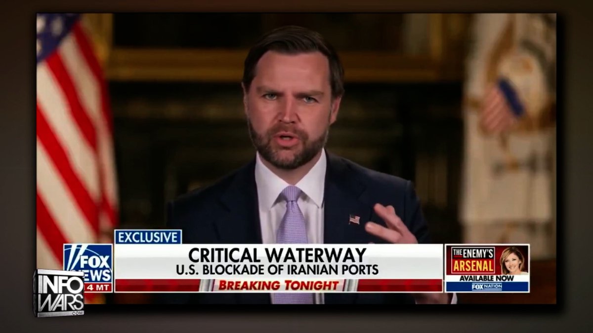 VIDEO: "The Only Thing The Iranians Have Been Able To Do Is Engage In This Act Of Economic Terrorism Against The Entire World, But As The President Showed, Two Can Play At That Game!" JD Vance Says The Quiet Part Out Loud, Admitting The US Is Using Terror Tactics To Accomplish Their Political Objective As They Blockade The Strait Of Hormuz 🔴WATCH/SHARE THE LIVE ALEX JONES SHOW NOW: