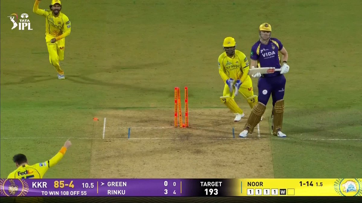 Rahane and Green ❌ Two in two for Noor Ahmad!