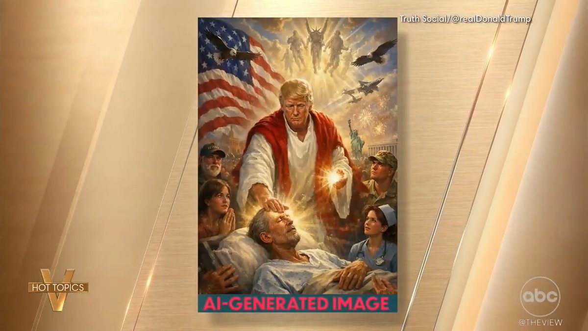 MAGA BACKLASH OVER TRUMP DEPICTING HIMSELF AS CHRIST-LIKE: 'The View' co-hosts weigh in on Pres. Trump denying depicting himself as Jesus Christ-like in a social media post that has since been deleted.